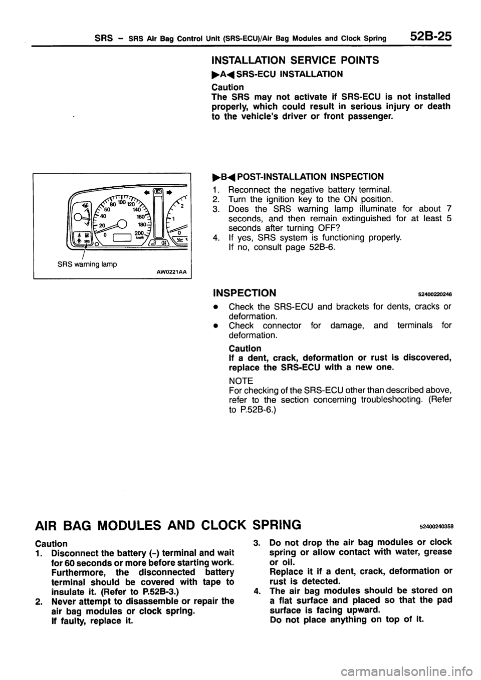MITSUBISHI PAJERO SPORT 1999  Workshop Manual 