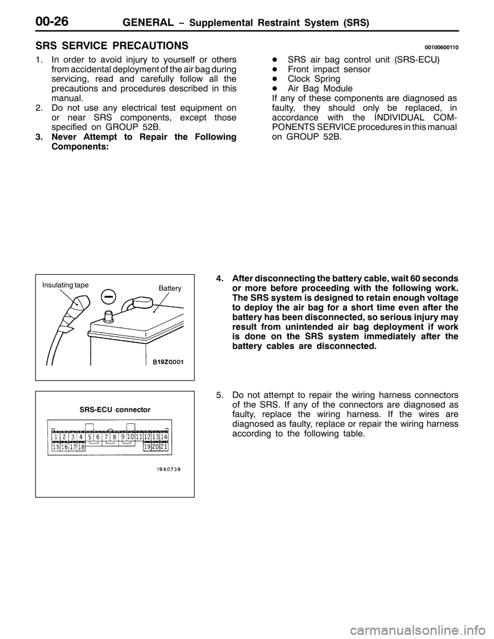 MITSUBISHI PAJERO SPORT 1998 Workshop Manual *(1(5$/ ï6XSSOHPHQWDO 5HVWUDLQW 6\VWHP+656,33059
656 6(59,&( 35(&$87,21633433933443
41,Q RUGHU WR DYRLG LQMXU\ WR \RXUVHOI RU RWKHUV
IURP DFFLGHQWDO GHSOR\PHQW RI WKH DLU EDJ GXULQJ
VHUYLFLQJ/UHDG DQ MITSUBISHI PAJERO SPORT 1998 Workshop Manual *(1(5$/ ï6XSSOHPHQWDO 5HVWUDLQW 6\VWHP+656,33059
656 6(59,&( 35(&$87,21633433933443
41,Q RUGHU WR DYRLG LQMXU\ WR \RXUVHOI RU RWKHUV
IURP DFFLGHQWDO GHSOR\PHQW RI WKH DLU EDJ GXULQJ
VHUYLFLQJ/UHDG DQ