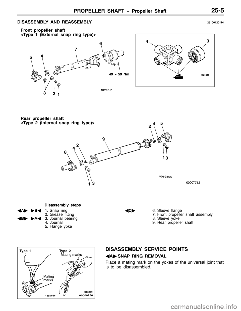 MITSUBISHI PAJERO SPORT 1998  Workshop Manual 3523(//(5 6+$)7 ï3URSHOOHU 6KDIW5808
,6$66(0%/< $1 5($66(0%/<58433453447
)URQW SURSHOOHU VKDIW
?7\ S H4+([WHUQDO VQDS ULQJ W\SH,!
5HDU SURSHOOHU VKDIW
?7\ S H5+,QWHUQDO VQDS ULQJ W\SH,!
7<ï8<1P
4 