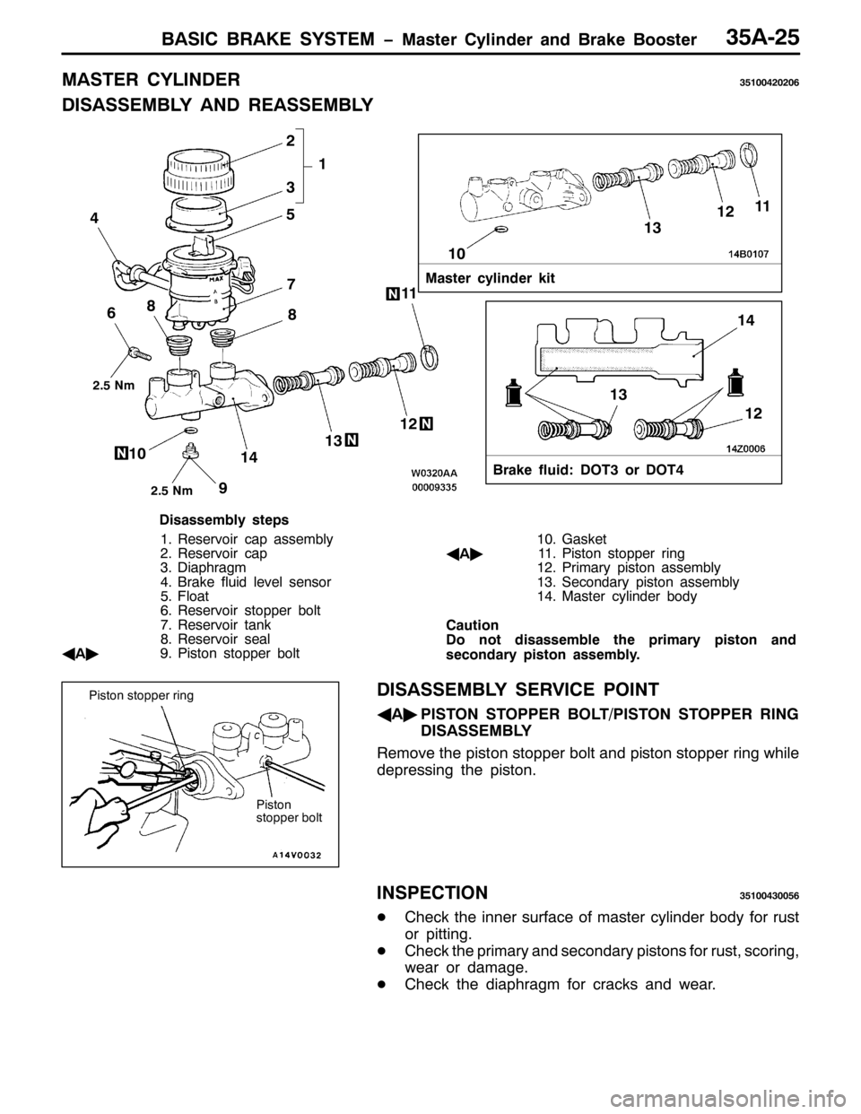 MITSUBISHI PAJERO SPORT 1998 Workshop Manual %$6,& %5$.( 6<67(0 ï0DVWHU &\OLQGHU DQG %UDNH %RRVWHU68$058
0$67(5 &</,1(568433753539
,6$66(0%/< $1 5($66(0%/<
0DVWHU F\OLQGHU NLW
%UDNH IOXLG=276RU 277
45
434644
46
45 47 4
8 5
6
:
; 7
9
4344
4 MITSUBISHI PAJERO SPORT 1998 Workshop Manual %$6,& %5$.( 6<67(0 ï0DVWHU &\OLQGHU DQG %UDNH %RRVWHU68$058
0$67(5 &</,1(568433753539
,6$66(0%/< $1 5($66(0%/<
0DVWHU F\OLQGHU NLW
%UDNH IOXLG=276RU 277
45
434644
46
45 47 4
8 5
6
:
; 7
9
4344
4
