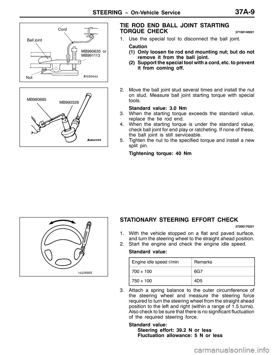 MITSUBISHI PAJERO SPORT 1998 Workshop Manual 67((5,1* ï2Q09HKLFOH 6HUYLFH6:$0<
7,( 52 (1 %$// -2,17 67$57,1*
72548( &+(&.
6:433473354
418VH WKH VSHFLDO WRRO WR GLVFRQQHFW WKH EDOO MRLQW1
&DXWLRQ
+4,2QO\ ORRVHQ WLH URG HQG PRXQWLQJ QXW>EXW GR MITSUBISHI PAJERO SPORT 1998 Workshop Manual 67((5,1* ï2Q09HKLFOH 6HUYLFH6:$0<
7,( 52 (1 %$// -2,17 67$57,1*
72548( &+(&.
6:433473354
418VH WKH VSHFLDO WRRO WR GLVFRQQHFW WKH EDOO MRLQW1
&DXWLRQ
+4,2QO\ ORRVHQ WLH URG HQG PRXQWLQJ QXW>EXW GR