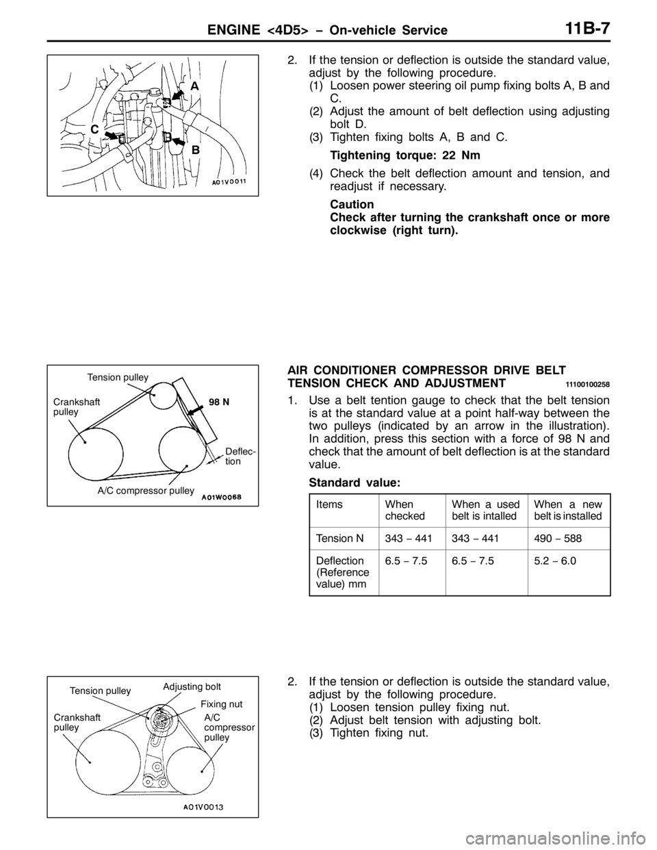 MITSUBISHI PAJERO SPORT 1998 Workshop Manual (1*,1(?78!ï2Q0YHKLFOH 6HUYLFH44%0:
51,I WKH WHQVLRQ RU GHIOHFWLRQ LV RXWVLGH WKH VWDQGDUG YDOXH/
DGMXVW E\ WKH IROORZLQJ SURFHGXUH1
+4,/RRVHQ SRZHU VWHHULQJ RLO SXPS IL[LQJ EROWV $/% DQG
&1
+5,$GMXV MITSUBISHI PAJERO SPORT 1998 Workshop Manual (1*,1(?78!ï2Q0YHKLFOH 6HUYLFH44%0:
51,I WKH WHQVLRQ RU GHIOHFWLRQ LV RXWVLGH WKH VWDQGDUG YDOXH/
DGMXVW E\ WKH IROORZLQJ SURFHGXUH1
+4,/RRVHQ SRZHU VWHHULQJ RLO SXPS IL[LQJ EROWV $/% DQG
&1
+5,$GMXV