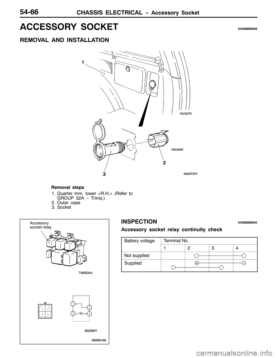 MITSUBISHI PAJERO SPORT 1998  Workshop Manual &+$66,6 (/(&75,&$/ ï$FFHVVRU\ 6RFNHW87099
$&&(6625< 62&.(787633;<338<
5(029$/ $1 ,167$//$7,21
5
6 4
5HPRYDO VWHSV
414XDUWHU WULP/ORZHU?51+1!+5HIHU WR
*528385$ï7ULPV1,
512XWHU FDVH
616RFNHW
,163(&7,