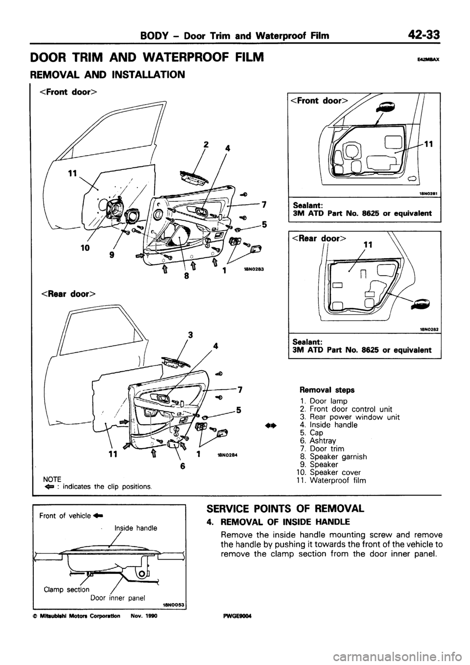 MITSUBISHI SIGMA 1991  Workshop Manual 