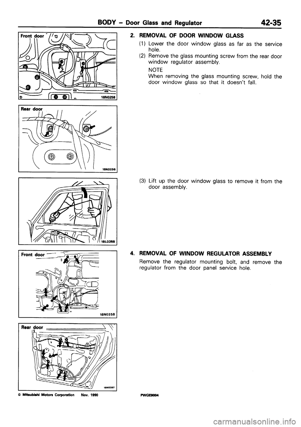 MITSUBISHI SIGMA 1991  Workshop Manual 
