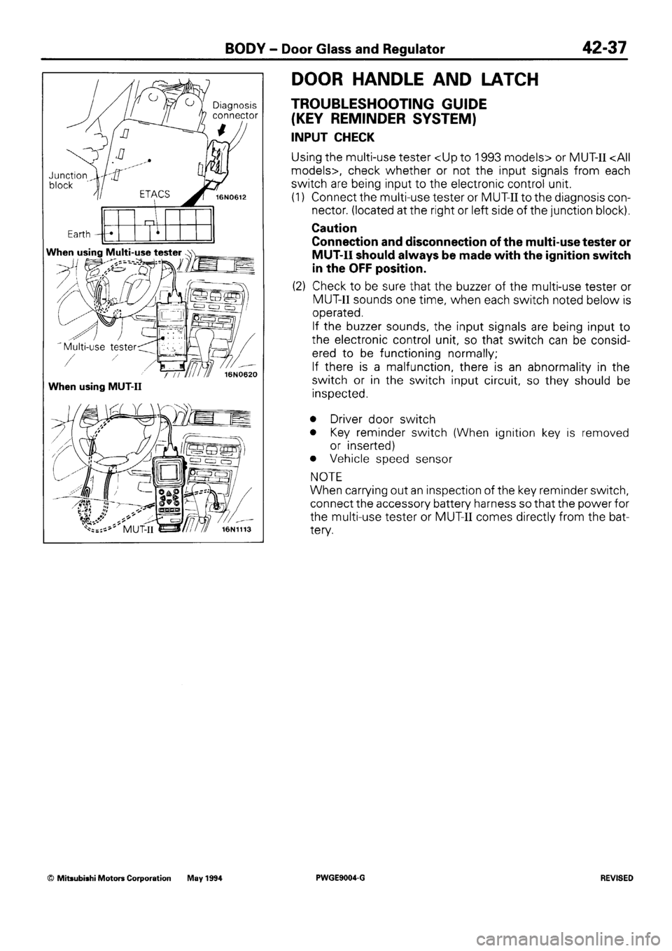 MITSUBISHI SIGMA 1991  Workshop Manual 