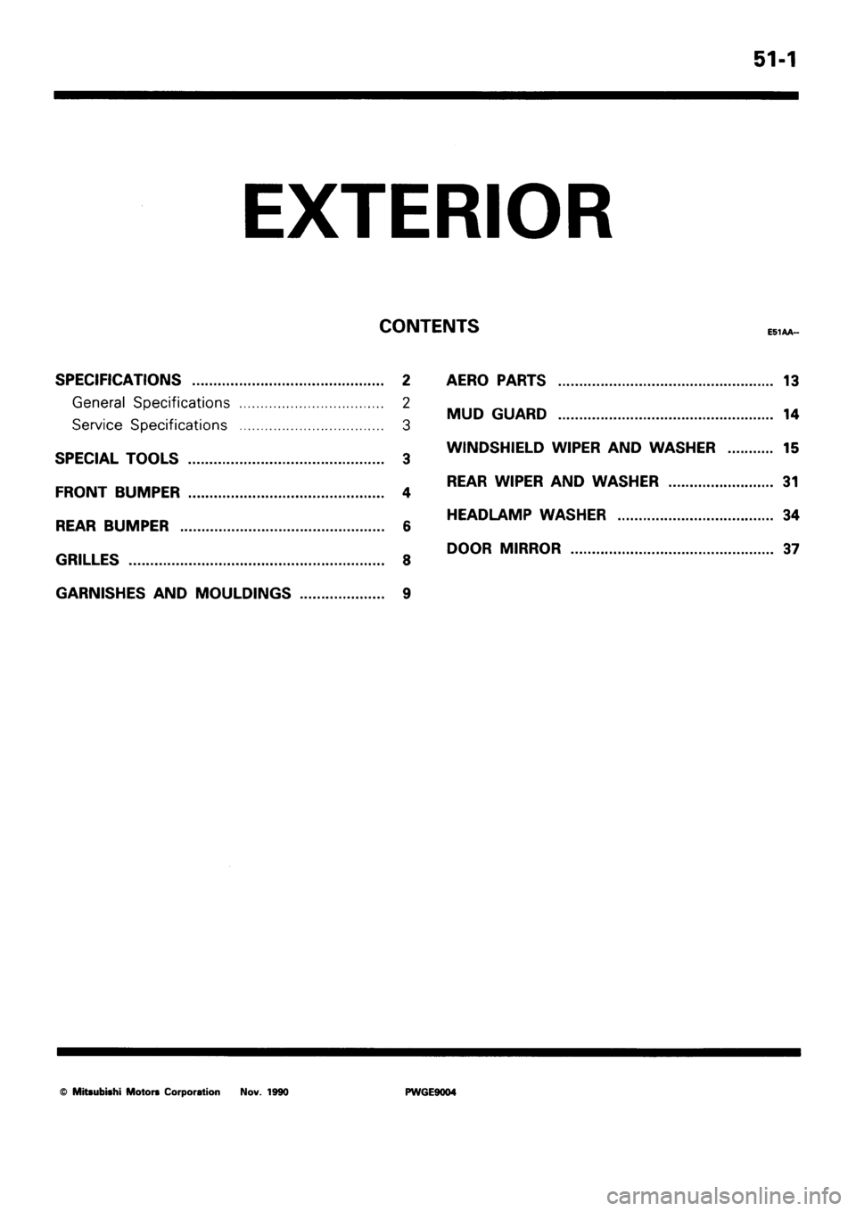 MITSUBISHI SIGMA 1991  Workshop Manual 
