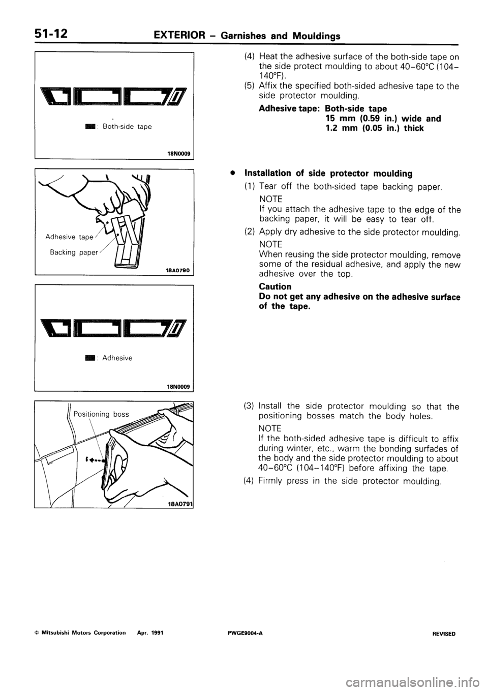 MITSUBISHI SIGMA 1991  Workshop Manual 