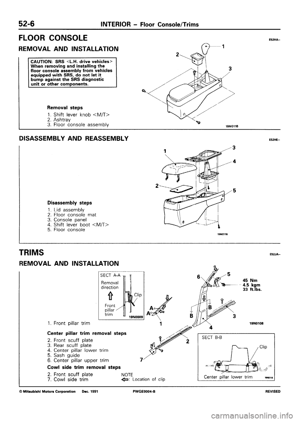 MITSUBISHI SIGMA 1991  Workshop Manual 