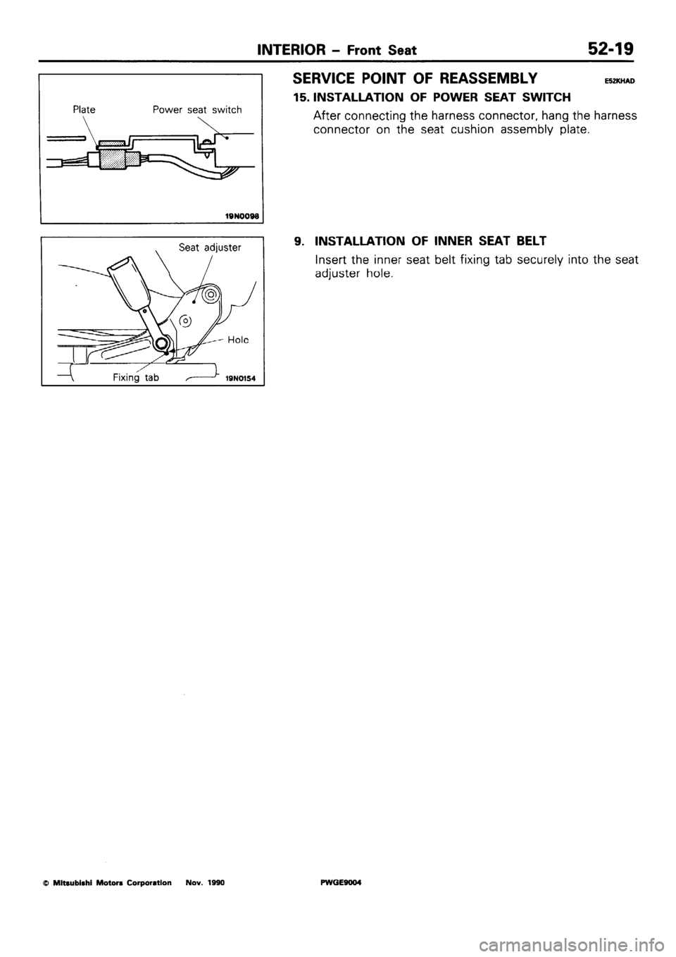 MITSUBISHI SIGMA 1991  Workshop Manual 