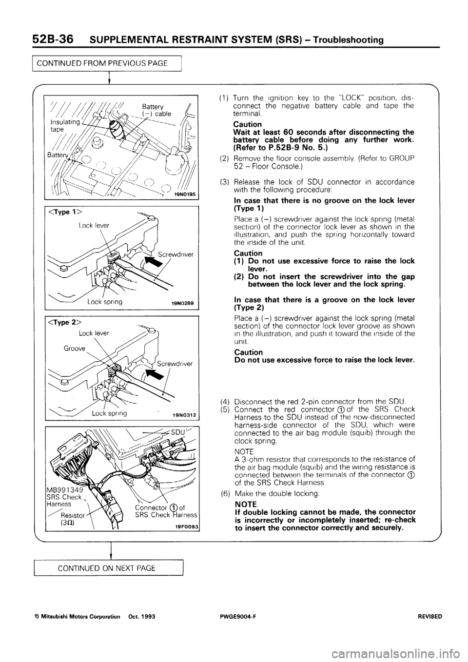 MITSUBISHI SIGMA 1991  Workshop Manual 
