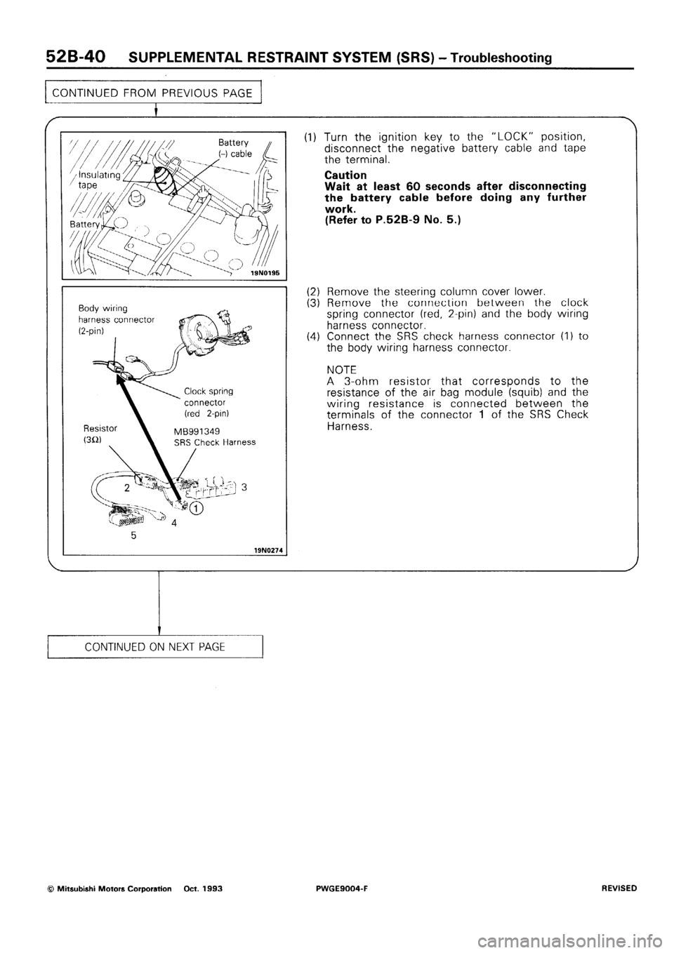 MITSUBISHI SIGMA 1991  Workshop Manual 