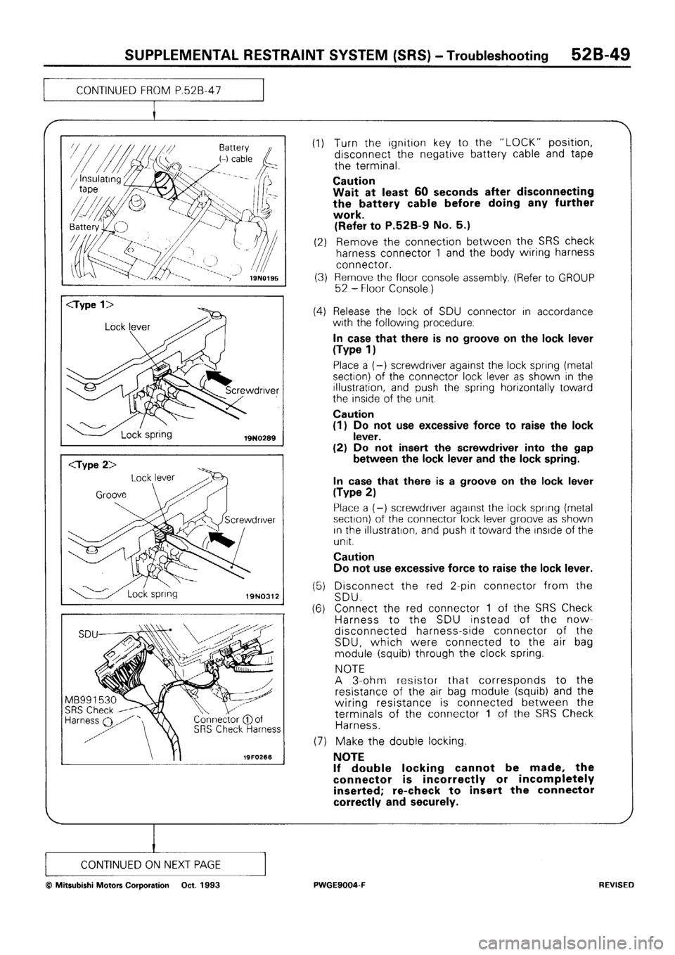 MITSUBISHI SIGMA 1991  Workshop Manual 