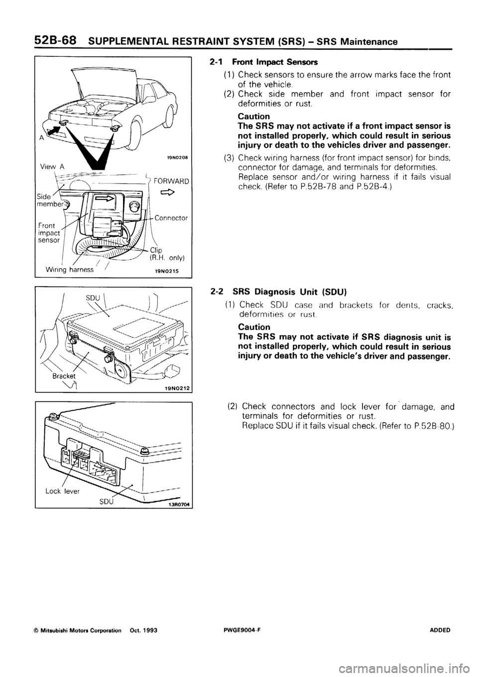 MITSUBISHI SIGMA 1991  Workshop Manual 