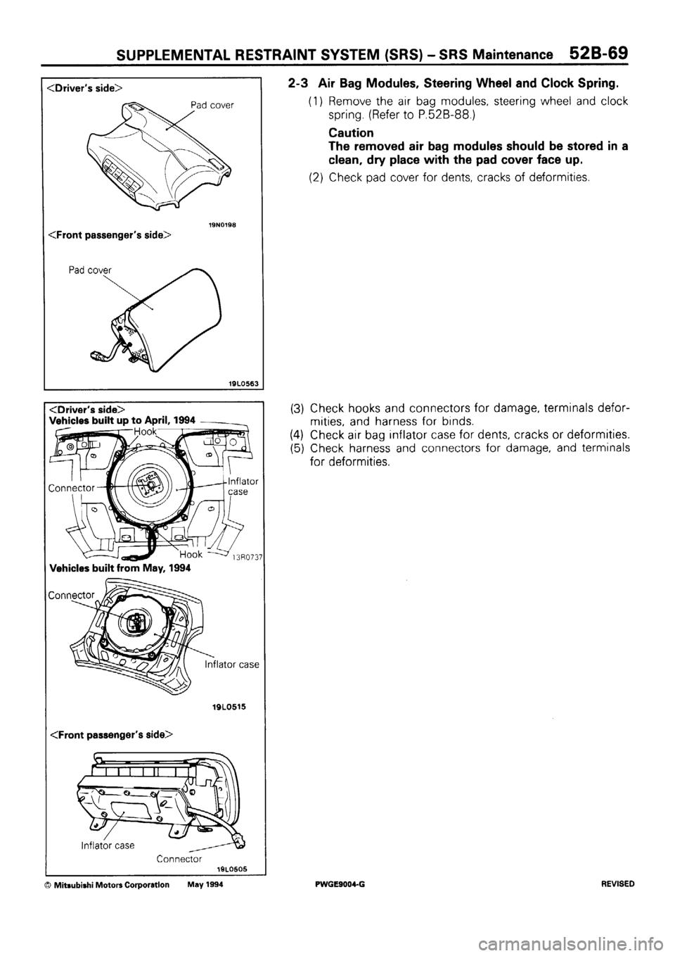 MITSUBISHI SIGMA 1991  Workshop Manual 