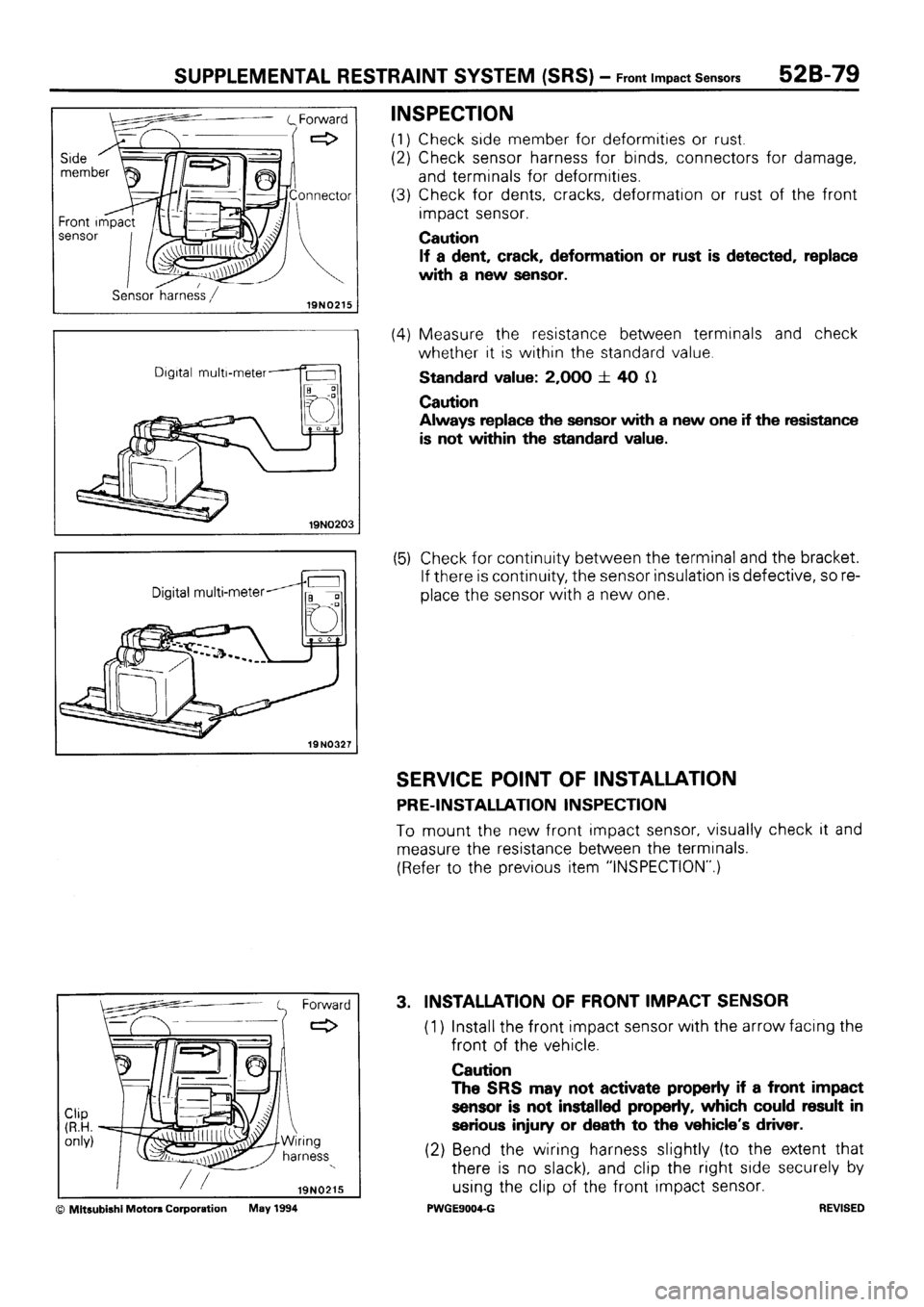 MITSUBISHI SIGMA 1991  Workshop Manual 