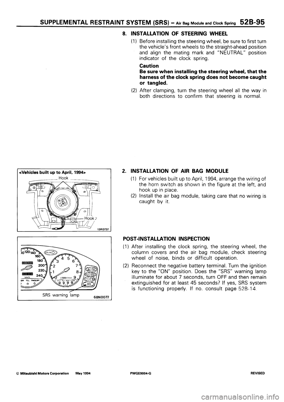 MITSUBISHI SIGMA 1991  Workshop Manual 