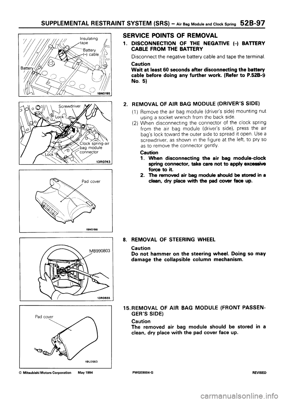 MITSUBISHI SIGMA 1991  Workshop Manual 