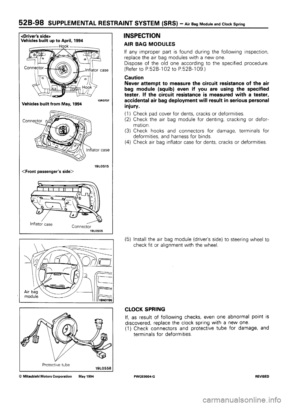 MITSUBISHI SIGMA 1991  Workshop Manual 