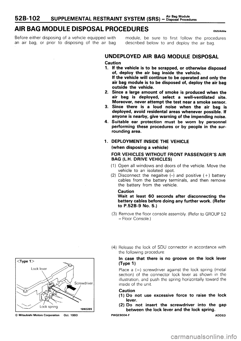 MITSUBISHI SIGMA 1991  Workshop Manual 