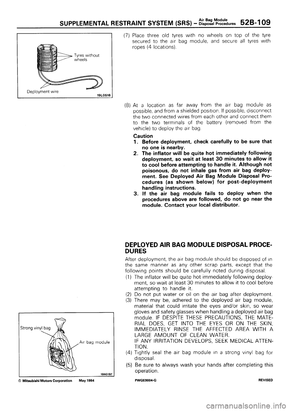 MITSUBISHI SIGMA 1991  Workshop Manual 