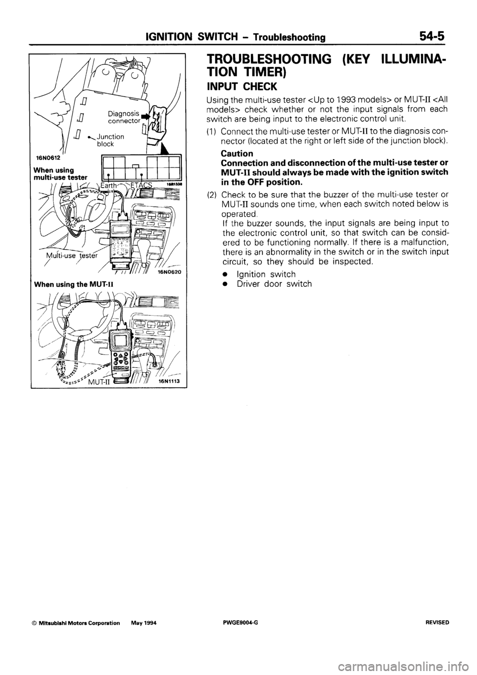 MITSUBISHI SIGMA 1991  Workshop Manual 