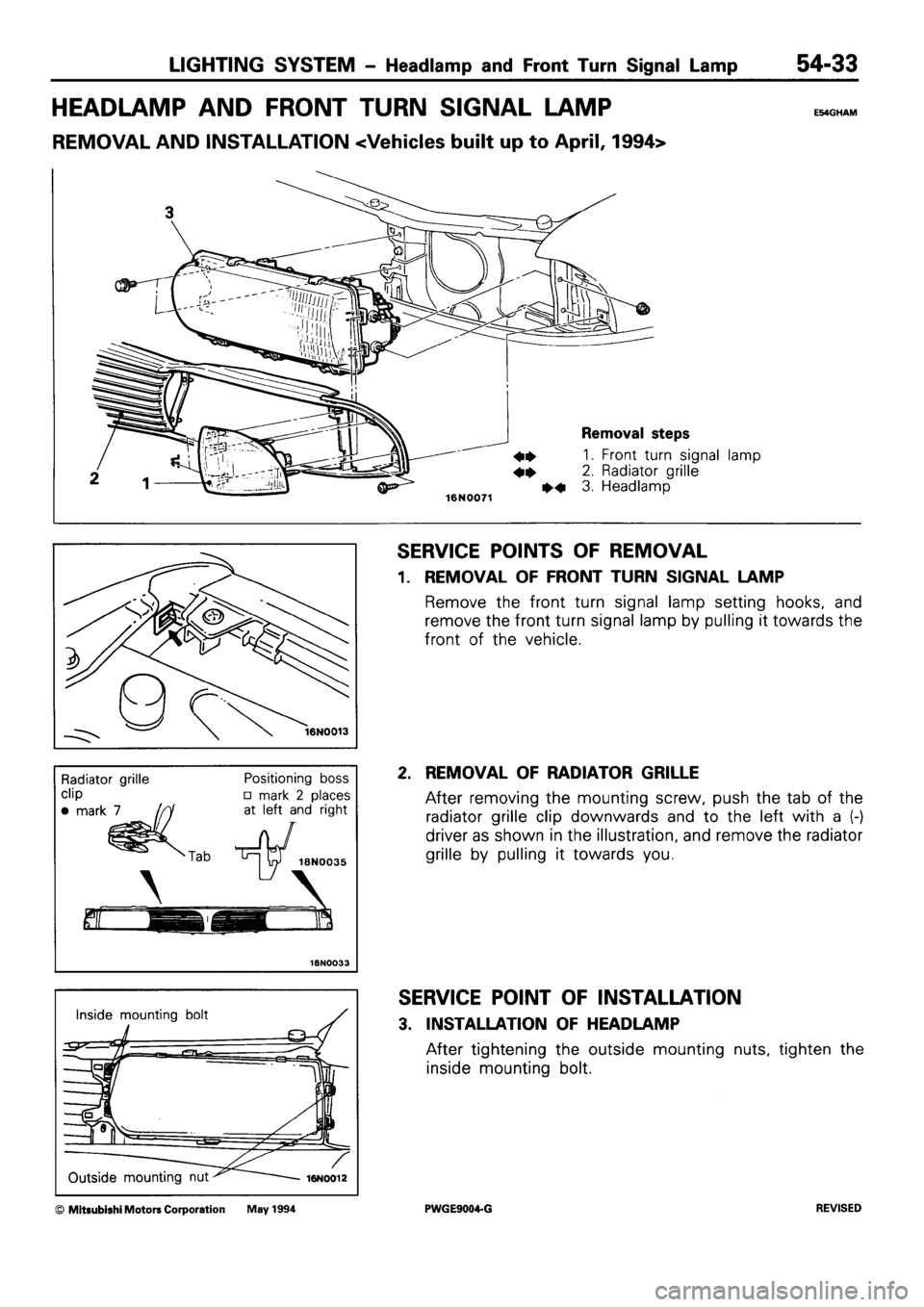 MITSUBISHI SIGMA 1991  Workshop Manual 