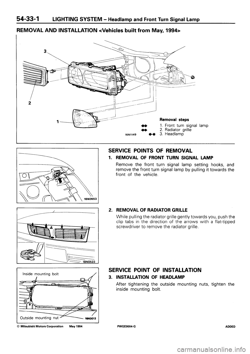 MITSUBISHI SIGMA 1991  Workshop Manual 
