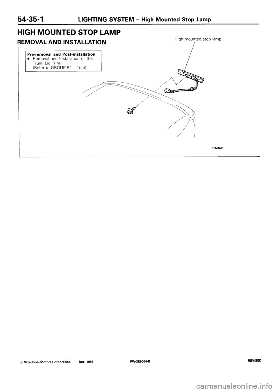 MITSUBISHI SIGMA 1991  Workshop Manual 