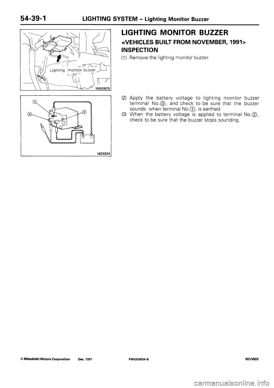MITSUBISHI SIGMA 1991  Workshop Manual 