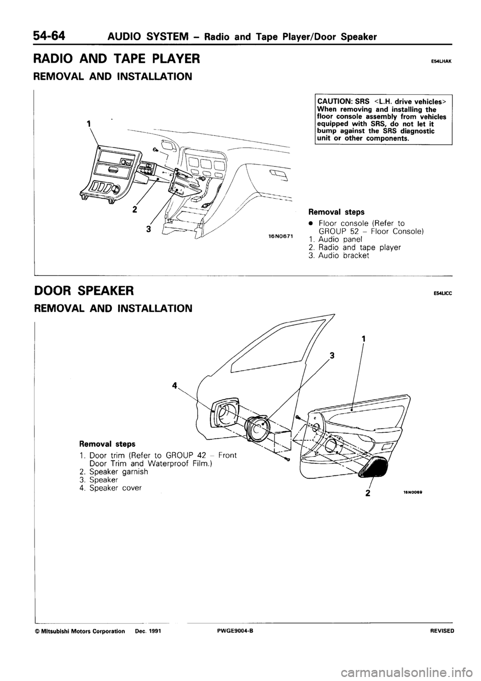 MITSUBISHI SIGMA 1991  Workshop Manual 