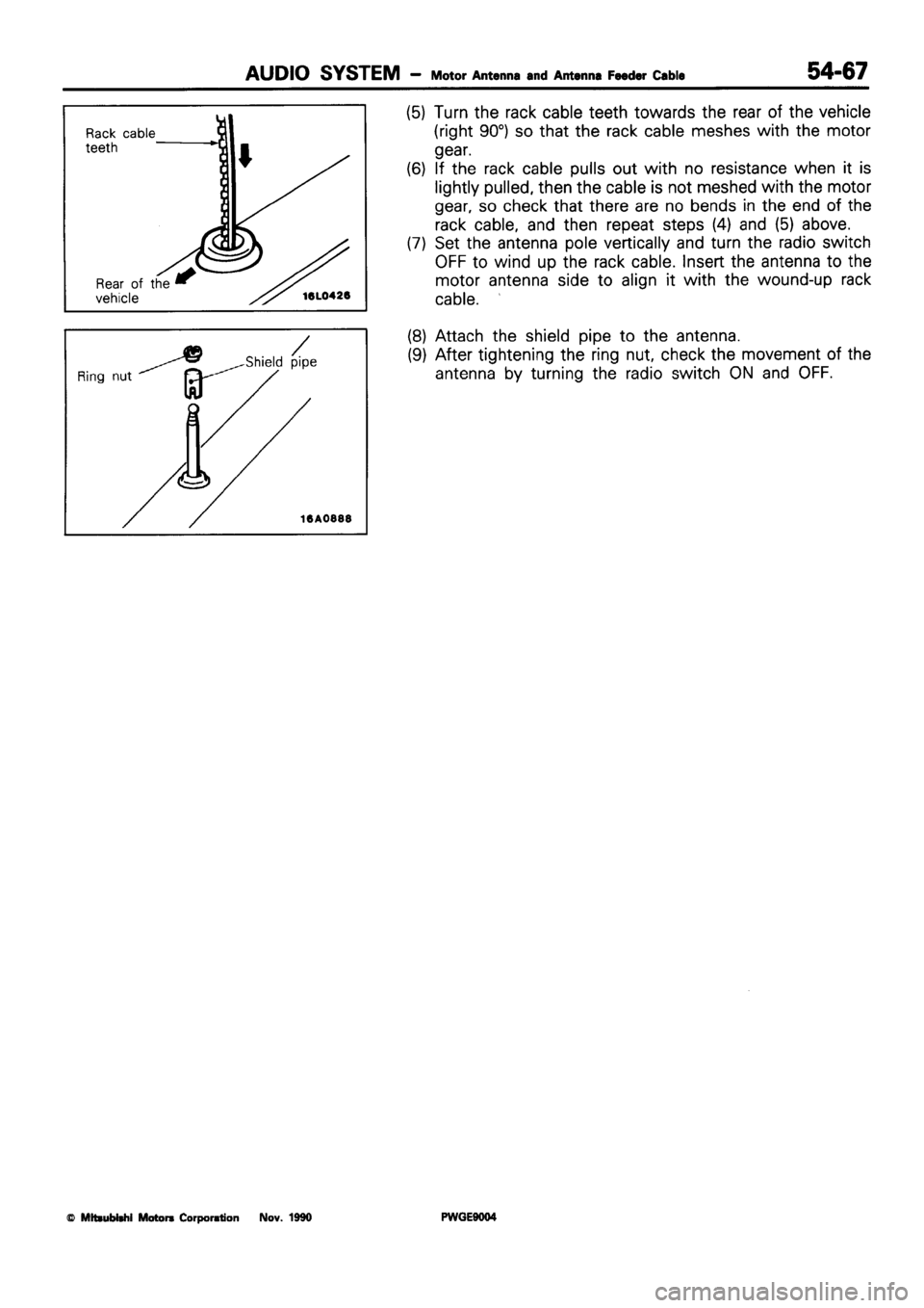 MITSUBISHI SIGMA 1991  Workshop Manual 