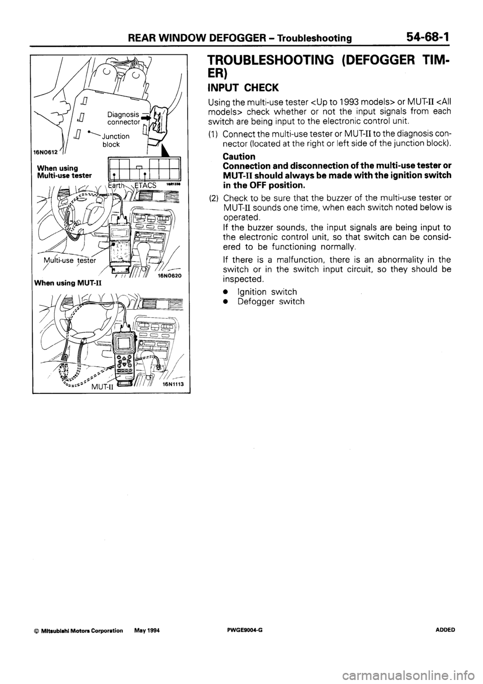 MITSUBISHI SIGMA 1991  Workshop Manual 