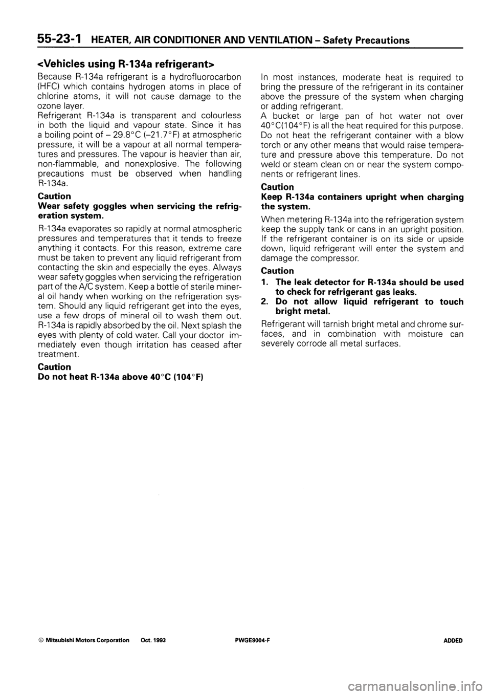 MITSUBISHI SIGMA 1991  Workshop Manual 