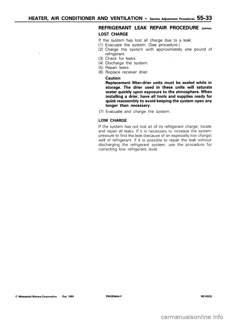 MITSUBISHI SIGMA 1991  Workshop Manual 