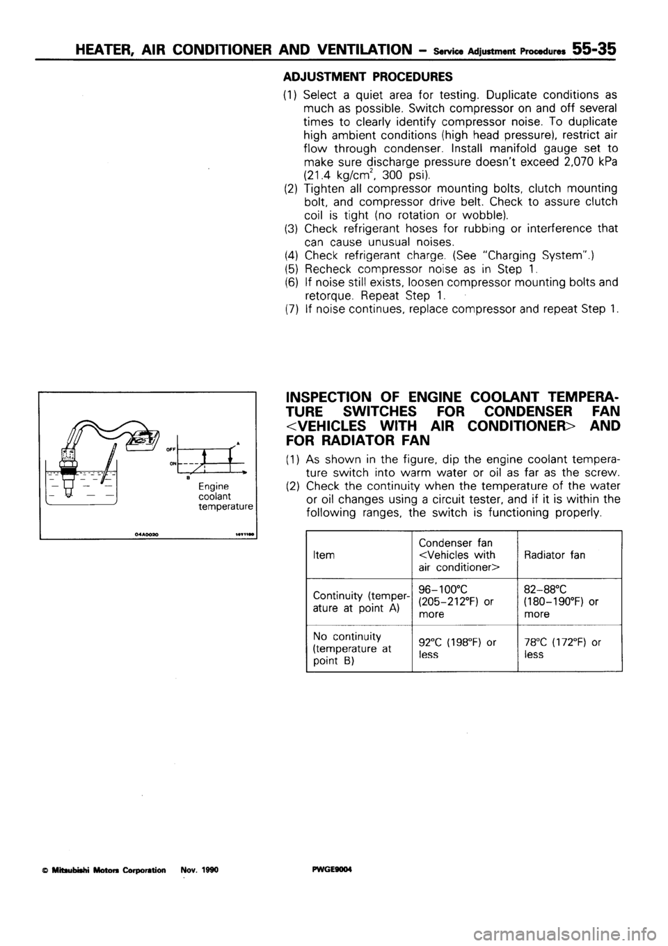 MITSUBISHI SIGMA 1991  Workshop Manual 