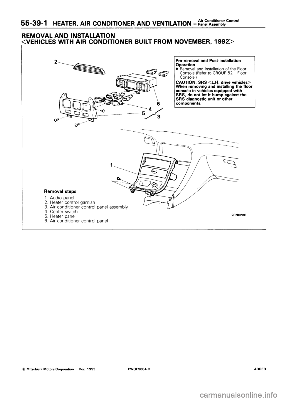 MITSUBISHI SIGMA 1991  Workshop Manual 