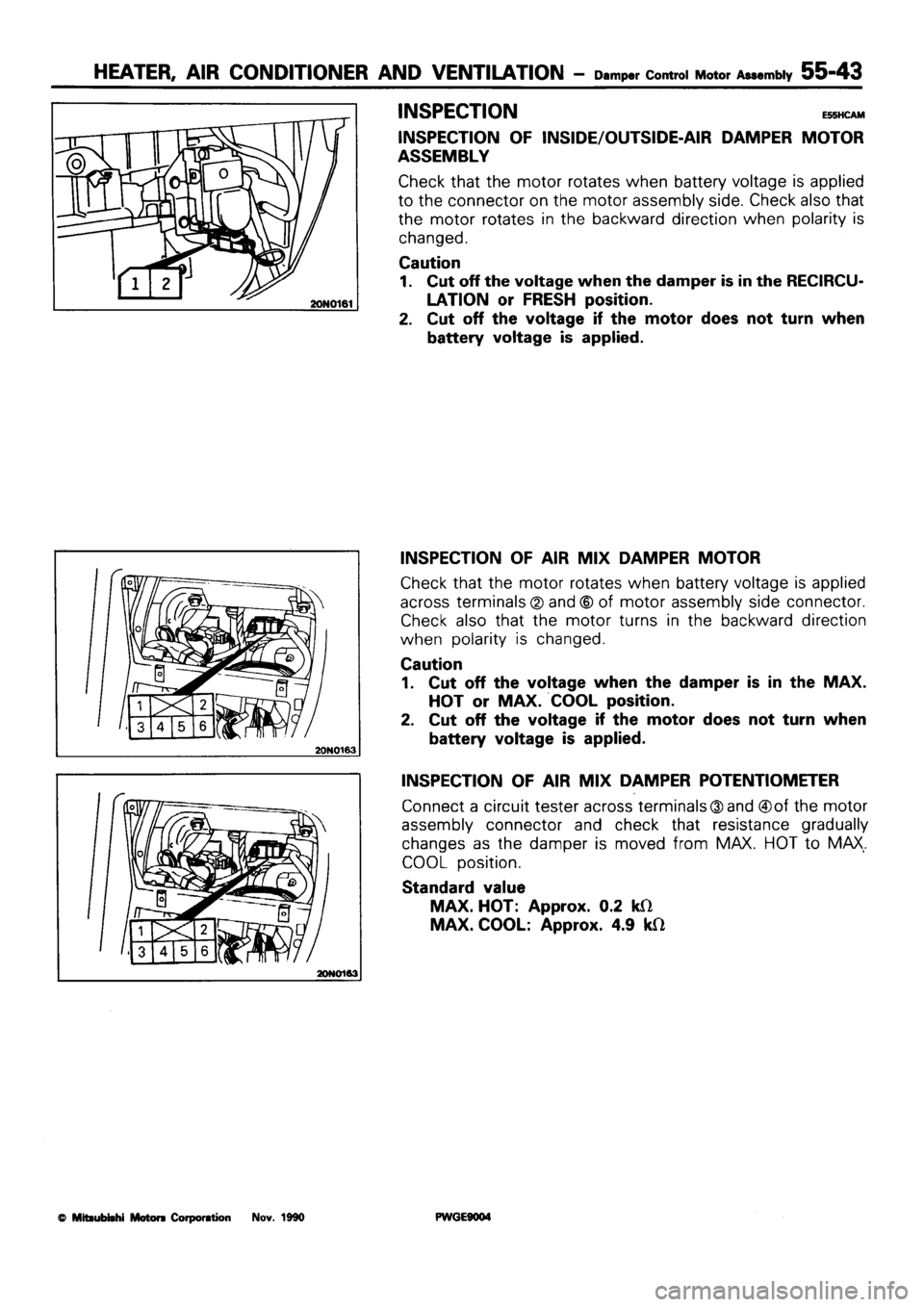 MITSUBISHI SIGMA 1991  Workshop Manual 