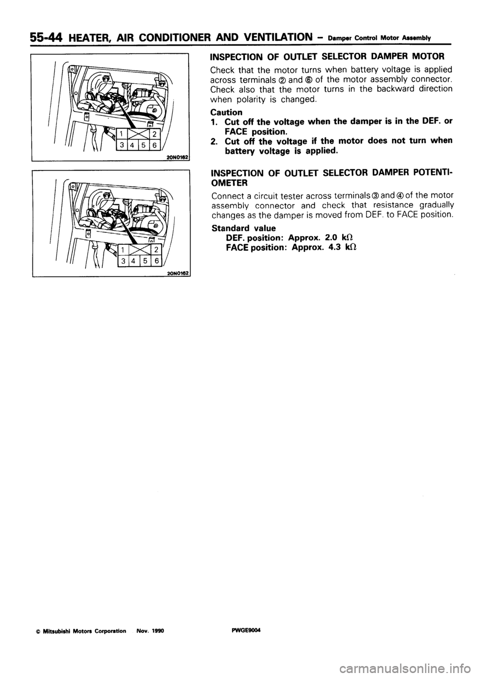 MITSUBISHI SIGMA 1991  Workshop Manual 