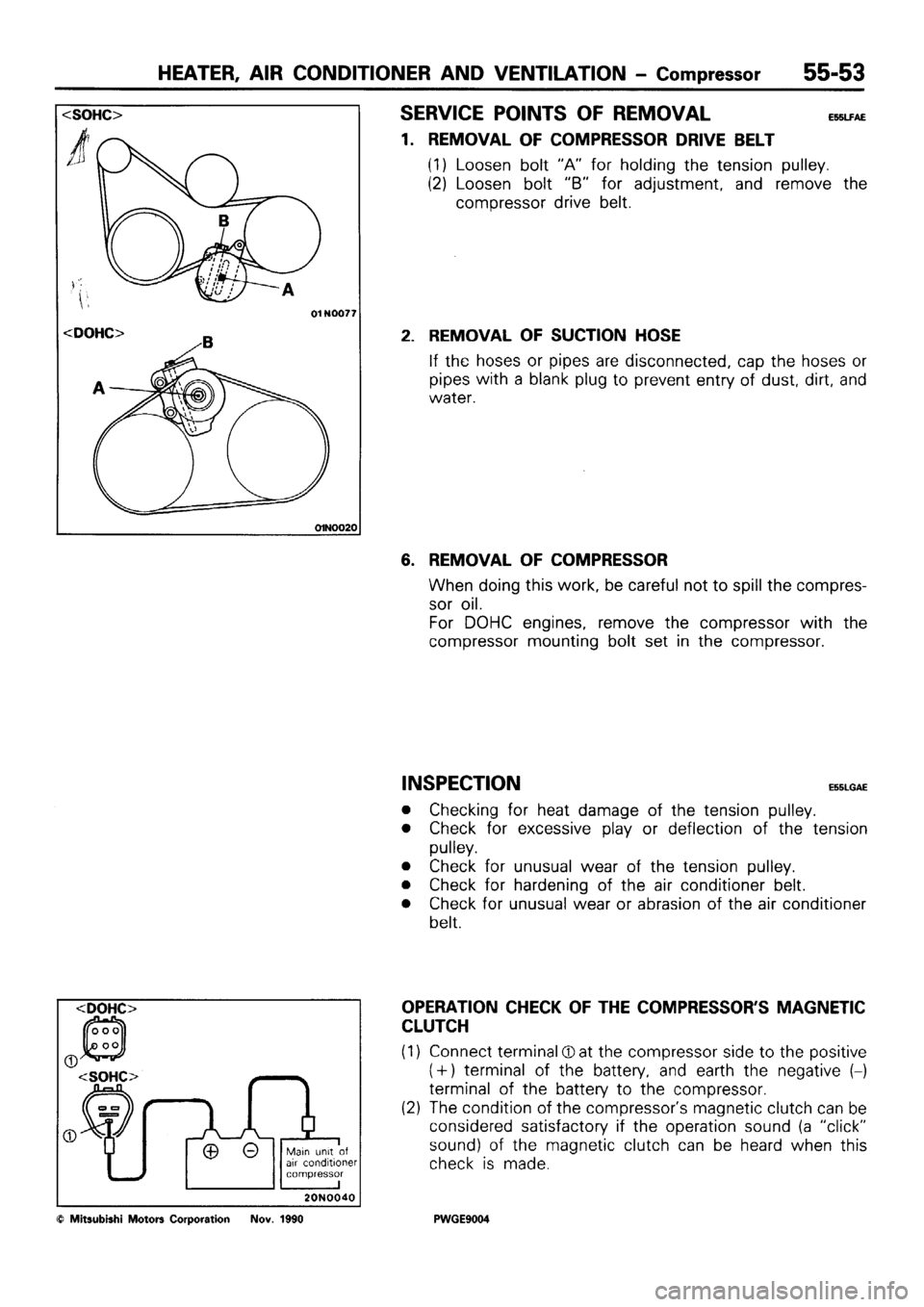 MITSUBISHI SIGMA 1991  Workshop Manual 