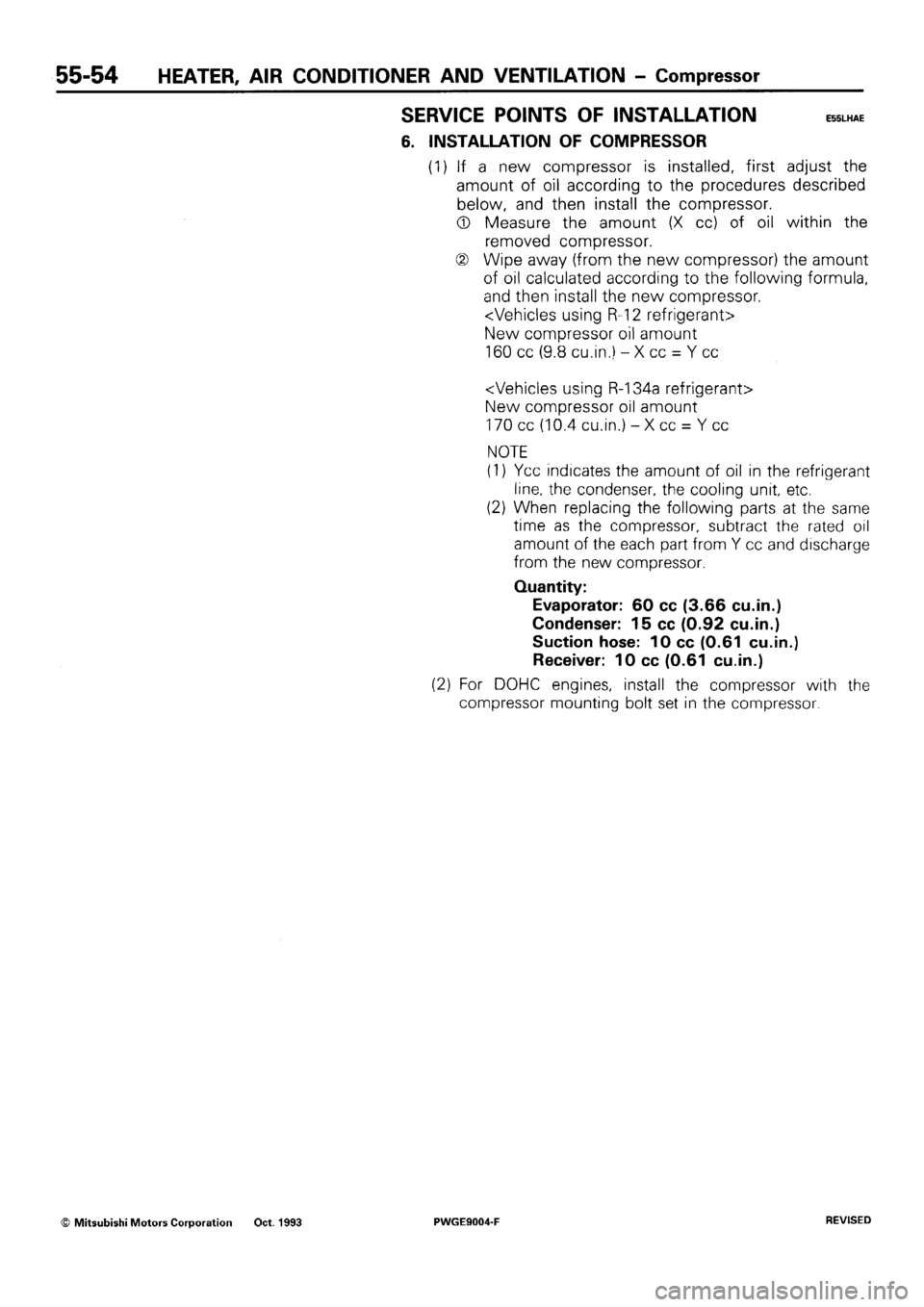 MITSUBISHI SIGMA 1991  Workshop Manual 