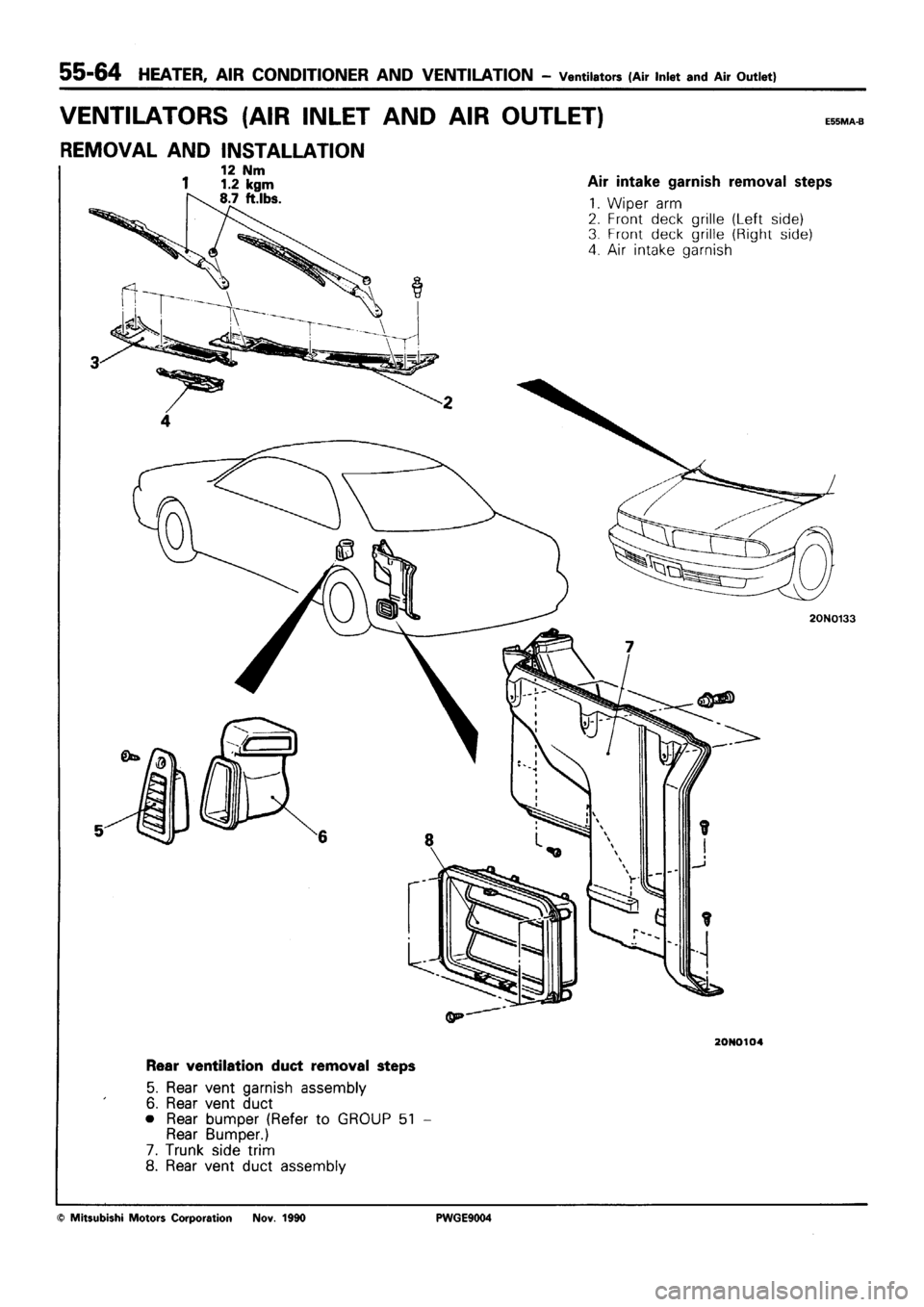 MITSUBISHI SIGMA 1991  Workshop Manual 