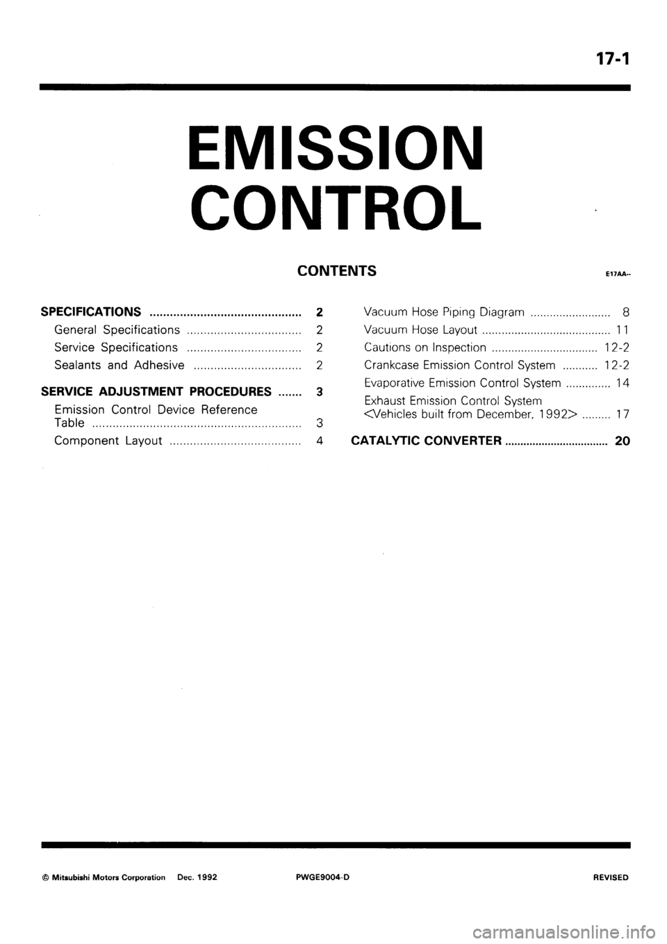 MITSUBISHI SIGMA 1991  Workshop Manual 