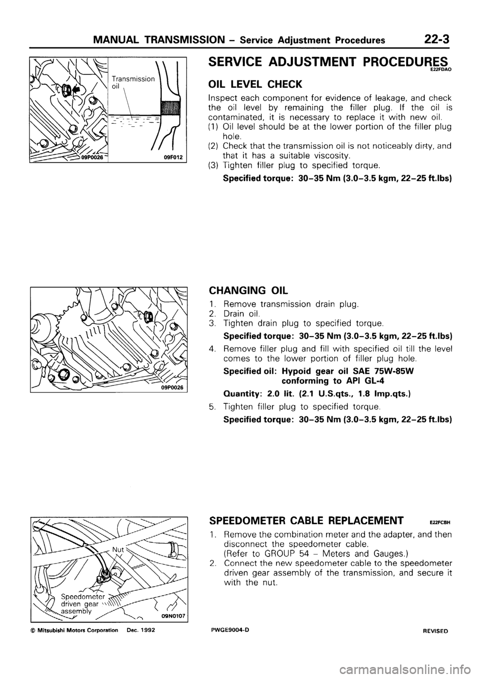 MITSUBISHI SIGMA 1991  Workshop Manual 