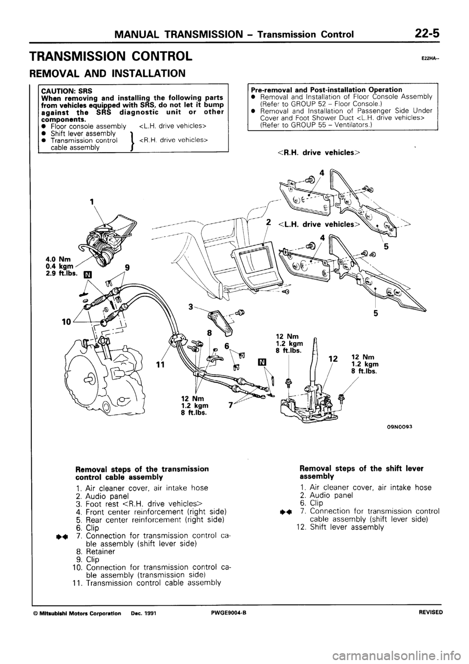 MITSUBISHI SIGMA 1991  Workshop Manual 