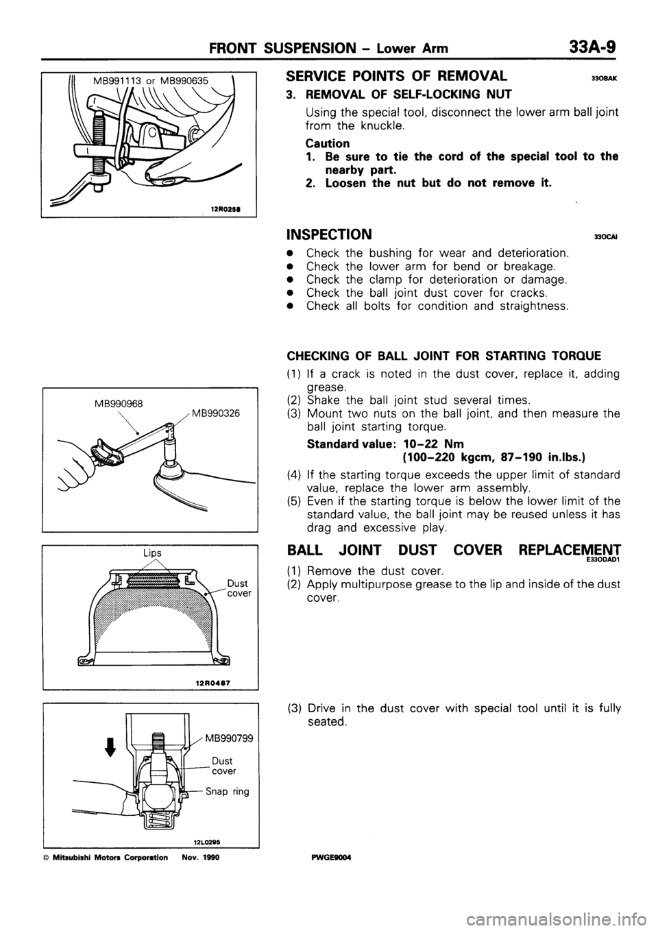 MITSUBISHI SIGMA 1991  Workshop Manual 