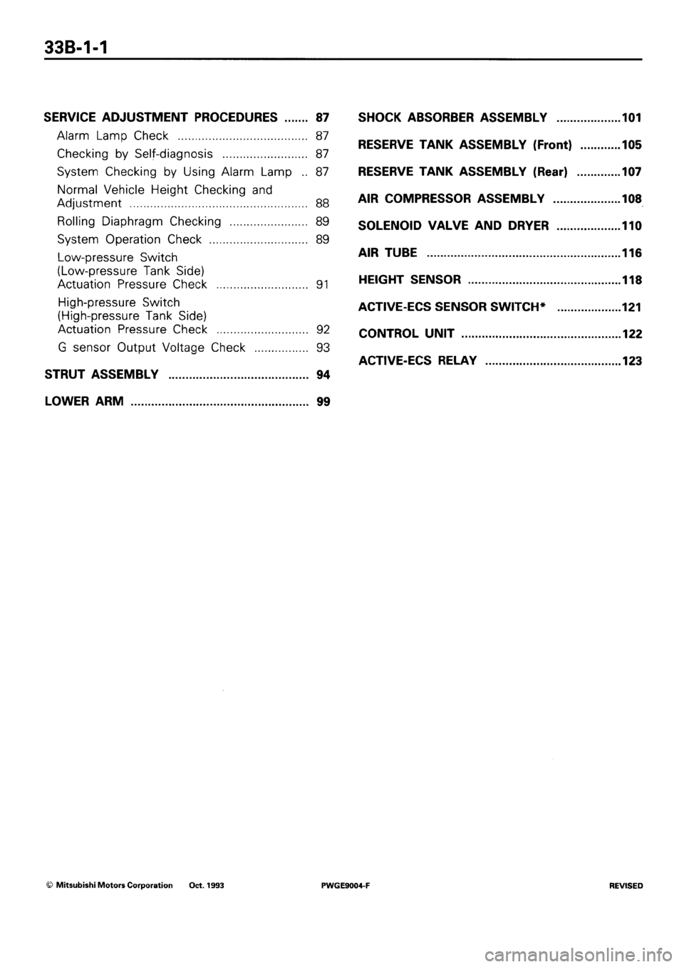 MITSUBISHI SIGMA 1991  Workshop Manual 