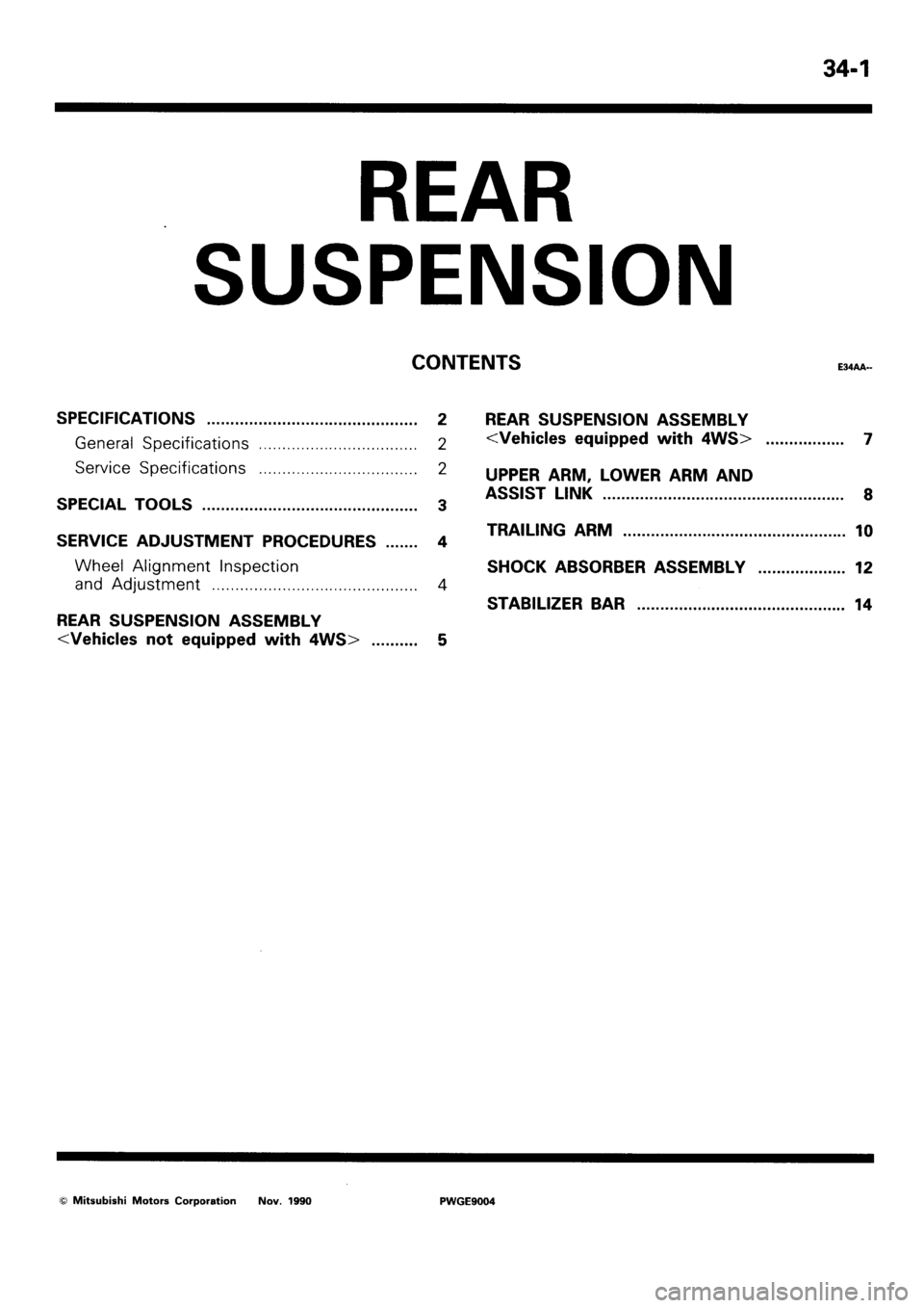 MITSUBISHI SIGMA 1991  Workshop Manual 