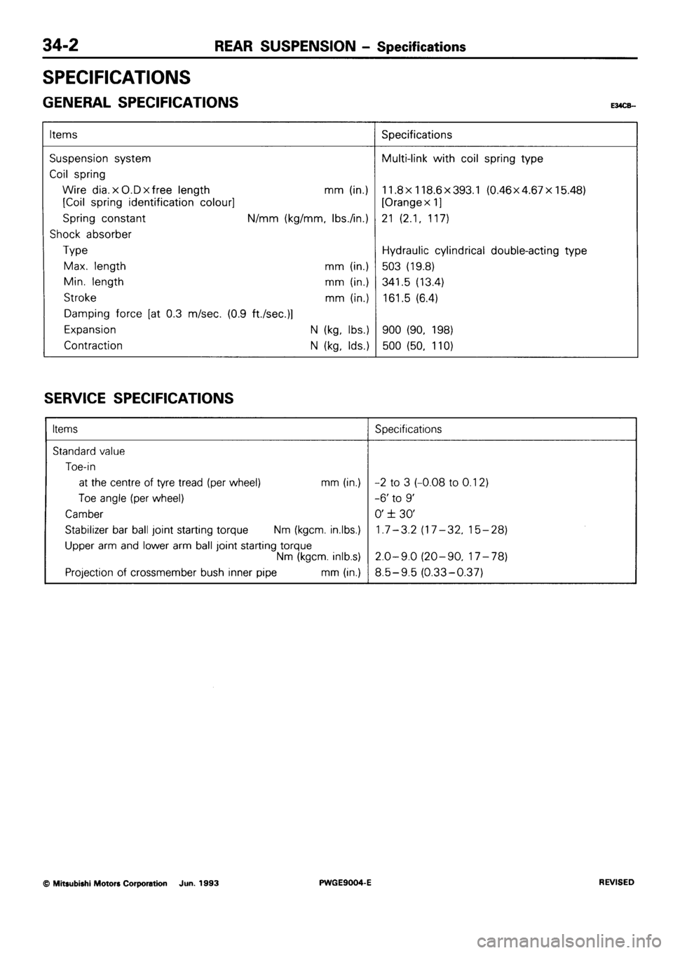 MITSUBISHI SIGMA 1991  Workshop Manual 