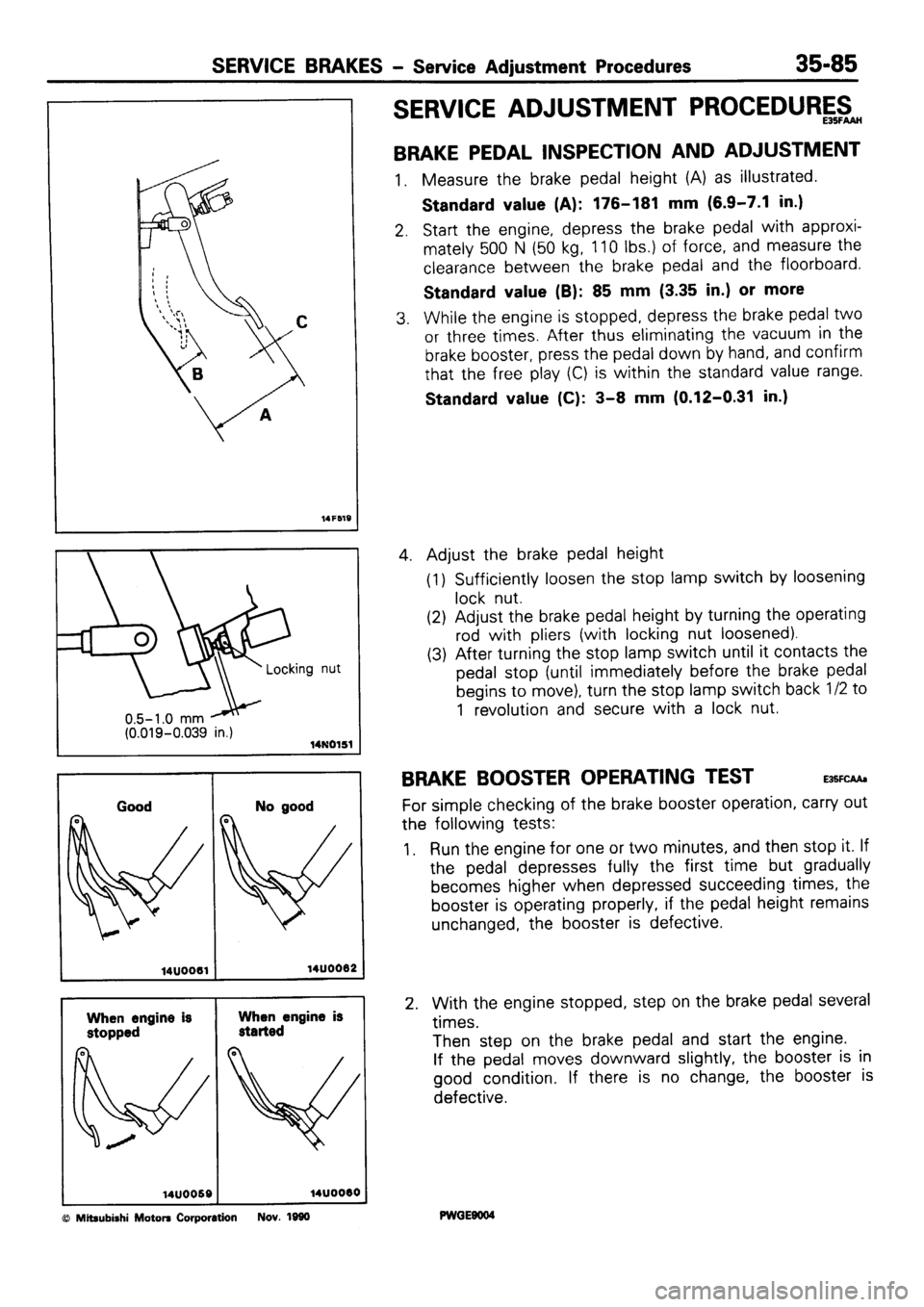 MITSUBISHI SIGMA 1991  Workshop Manual 